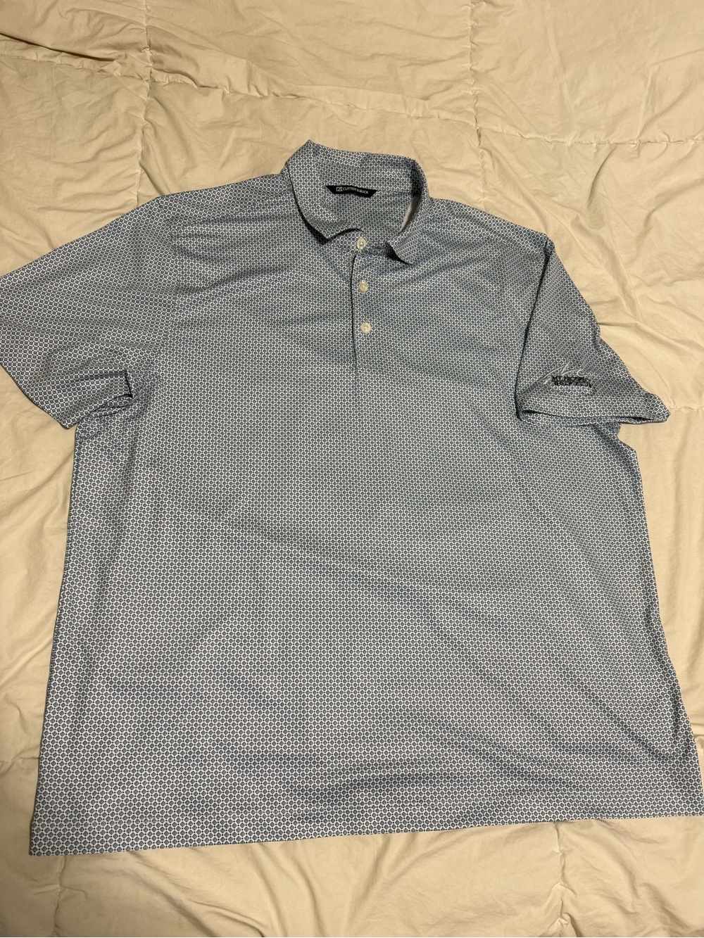 Cutter & Buck Light Blue Geo-Print Polo